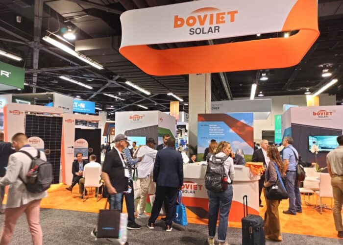 Boviet Solar booth at RE+ 2024 in Anaheim, California